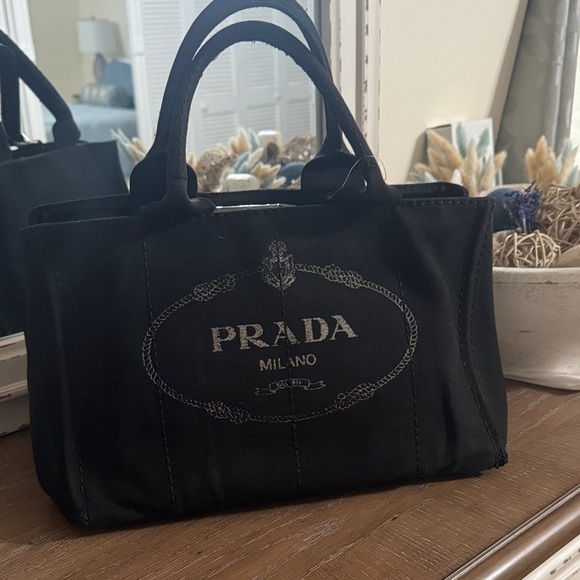 Prada Handbags - Medium. Prada Black Canvas Tote Bag